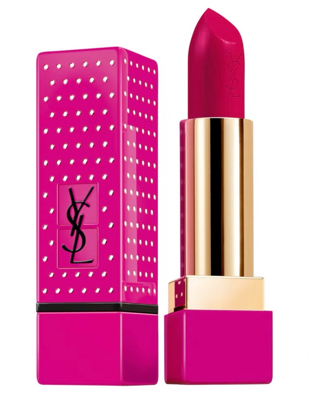BNIB YSL Limited Edition Rouge Pur Couture Studs Lipstick 99 Fuchsia Allusion
